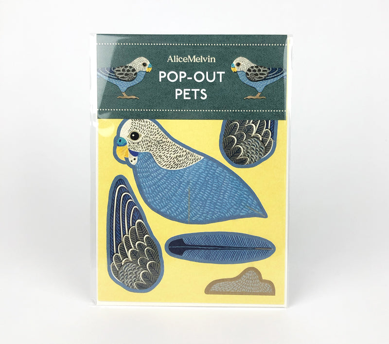 Pop -Out Budgie Card